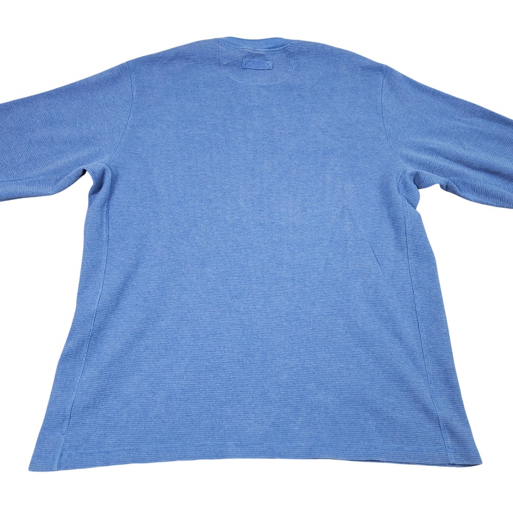 Duluth Trading‎ Co Henley Shirt 3XL Blue Waffle Knit Long Sleeve Workwear Layer - Picture 2 of 6